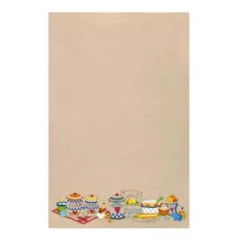 Полотенце вафельное Мука, 35х60 см, хлопок 230 г/м2, бежевый, шелкография