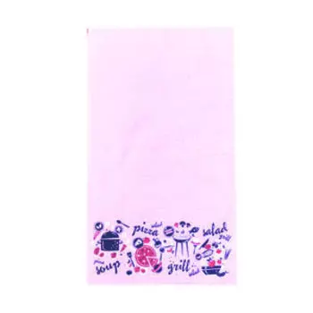 Полотенце вафельное Пицца, 35х60 см, шелкография, 100% хлопок 230 г/м2, розовый