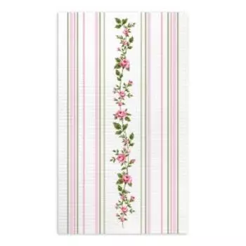 Полотенце вафельное Розочки полоса, 35х60 см, хлопок 230 г/м2, шелкография