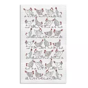 Полотенце вафельное Весёлые курочки, 35х60 см, хлопок 230 г/м2, шелкография