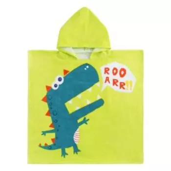 Пончо детское махровое Крошка Я Дино, 60х120 см, махра 350г/м2