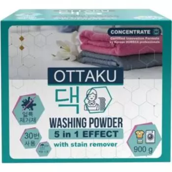 Порошок стиральный Ottaku 5in1 Effect с пятновыводителем, 900 гр, автомат