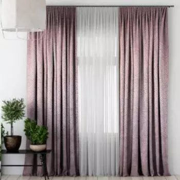 Портьера Ardenza Irina, 160х260 см, серо-красный, полиэстер