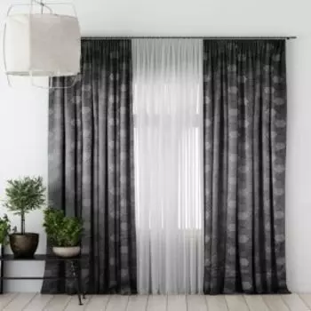 Портьера Ardenza Sonata, 160х260 см, черный, полиэстер