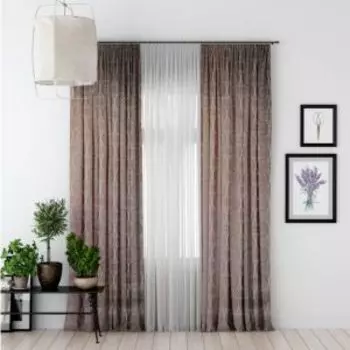 портьера BELEZZA Venera 036 DRP T, размер 200х270 см, коричневый, 100% п/э