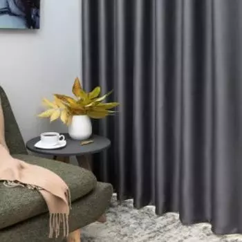 портьера LEGRAND Тотал, размер: 180х260см, серый, 1шт., 100% п/э, на шторной ленте