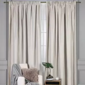 портьера МОНИК, размер: 200х270см, цвет: бежевый, состав: 100% полиэстер, на шторной ленте