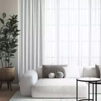 Портьера Волшебная ночь Дымка, с см, текстурный блэкаут, полиэстер