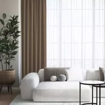 Портьера Волшебная ночь Кофе, 150х290 см, канвас, полиэстер