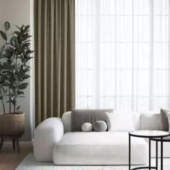 Портьера Волшебная ночь Мокко, 150х270 см, текстурный блэкаут, полиэстер