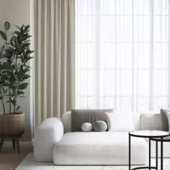 Портьера Волшебная ночь Туман, 150х270 см, бархатный блэкаут, полиэстер