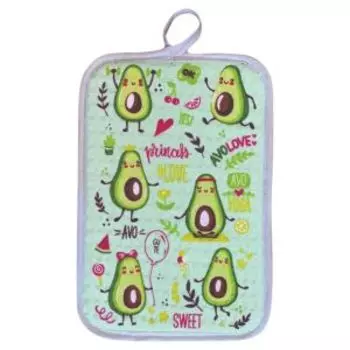 Прихватка Авокадо, 14х22 см, хлопок 230 г/м2, салатовый, шелкография