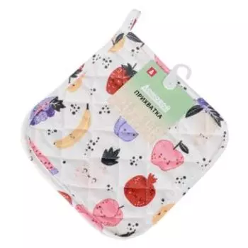 Прихватка Фрукты, 20х20 см, рогожка