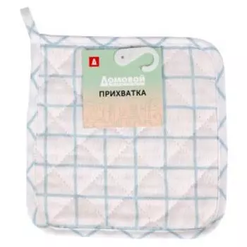 Прихватка Геометрия клетка, рогожка, 20х20см