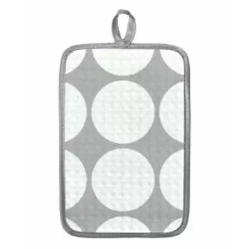 Прихватка Горошек серая, 14х22 см, хлопок 230 г/м2, шелкография