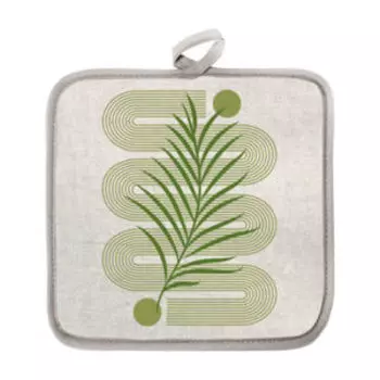 Прихватка Графика, 18х18 см, хлопок/лен, шелкография, зеленый