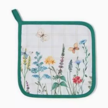 Прихватка Этель Полевые цветы, 19х19 см, саржа/ватин