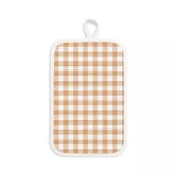 прихватка Клетка беж, размер: 14х22см, плотность 230 г/м2, 100% хлопок, шелкография