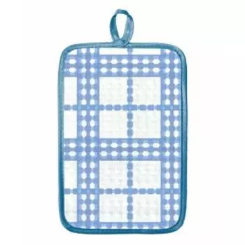 Прихватка Клетка Гордон синяя, 14х22 см, хлопок 230 г/м2, шелкография