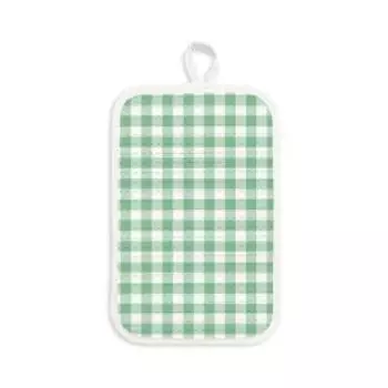 прихватка Клетка мята, размер: 14х22см, плотность 230 г/м2, 100% хлопок, шелкография