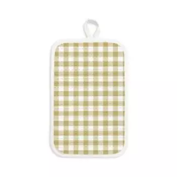 прихватка Клетка олива, размер: 14х22см, плотность 230 г/м2, 100% хлопок, шелкография