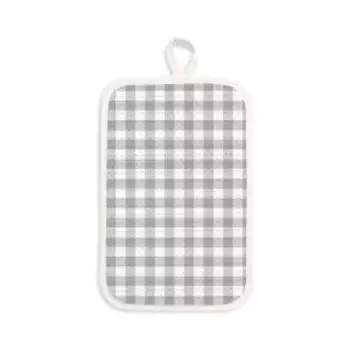 прихватка Клетка серая, размер: 14х22см, плотность 230 г/м2, 100% хлопок, шелкография
