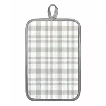 Прихватка Клетка Стюарт серая, 14х22 см, хлопок 230 г/м2, шелкография