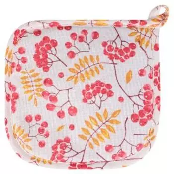 Прихватка кухонная Хаски Home Рябинка, 18х18 см, рогожка