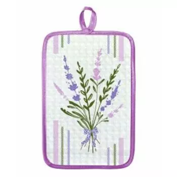 Прихватка Лаванда полоса, 14х22 см, хлопок 230 г/м2, шелкография
