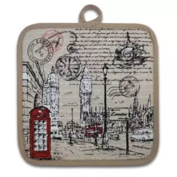 Прихватка Лондон, 18х18 см, хлопок/лен