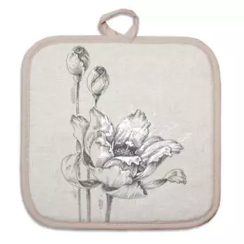 Прихватка Мак, 18х18 см, хлопок/лен