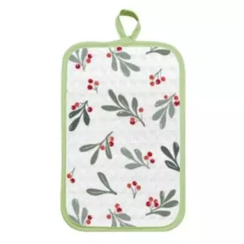 Прихватка Омела, 14х22 см, хлопок, шелкография