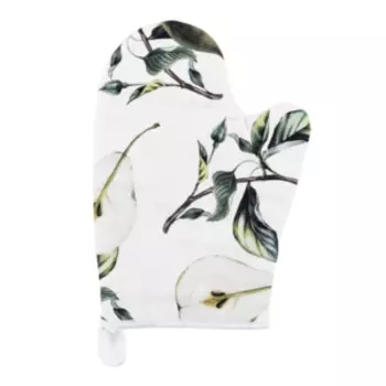 Прихватка-рукавица Этель Груши, 20х27 см, белый/зеленый, саржа