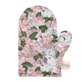 Прихватка-рукавица Этель Попугай, 20х28 см, розовый, сатин