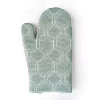 Прихватка-рукавица Орнамент, 19х28 см, хлопок, серый