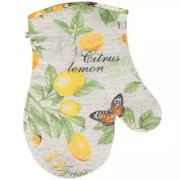 Прихватка-рукавичка кухонная Хаски Home Сиеста, рогожка, большая беcшовная