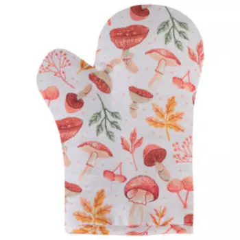 Прихватка-рукавичка малая Хаски Home Грибочки, рогожка, фигурная