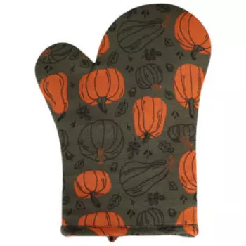 Прихватка-рукавичка малая Хаски Home Зеленая тыква, рогожка, фигурная