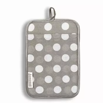 Прихватка-саше Горошек Домовой, 14х22 см, серый