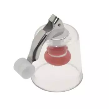 Пробка для бутылок Стаканчик с зажимом, 6 см, пластик/нерж. сталь