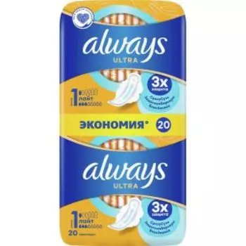 прокладки гигиенические ALWAYS Ultra Light Duo 20шт