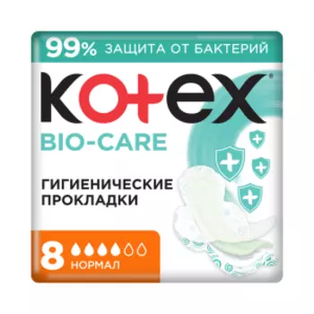 Прокладки гигиенические Kotex Био-кэа, нормал, 8 шт