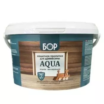 Пропитка водная лессирующая защитная Бор Aqua для древесины, палисандр, 2.5 л, 2.3 кг