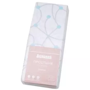 Простыня Домовой на резинке, 160х200 см, поплин, точки