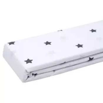 Простыня Домовой на резинке, 180х200 см, поплин, звезды