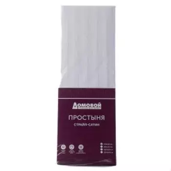Простыня Домовой на резинке, 1.5-сп, 150х215 см, страйп-сатин