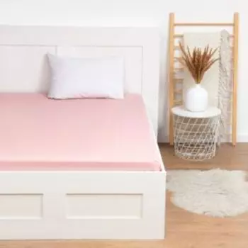 Простыня Этель, 2-сп, 200х215 см, хлопок, 125г/м2, бязь, розовый