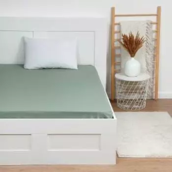 Простыня Этель, Евро, 220х240 см, поплин, зеленый