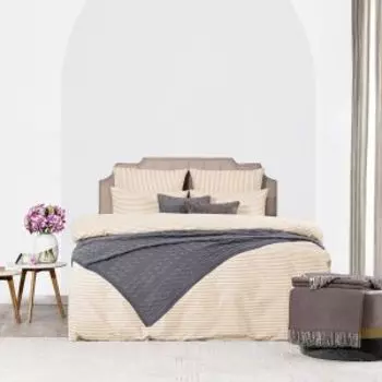 простыня MEDSLEEP перкаль евро, размер: 220х240, 1 шт., 100%хл, 110г/м2, Линдау, светло-бежевый