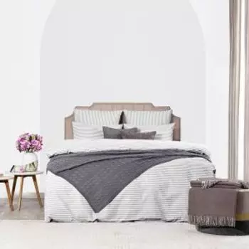 простыня MEDSLEEP перкаль евро, размер: 220х240, 1 шт., 100%хл, 110г/м2, Линдау, светло-серый